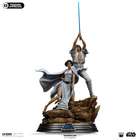 Iron Studios Star Wars - Poster cinematografico di Luke e Leia - Deluxe Art Scale 1/10