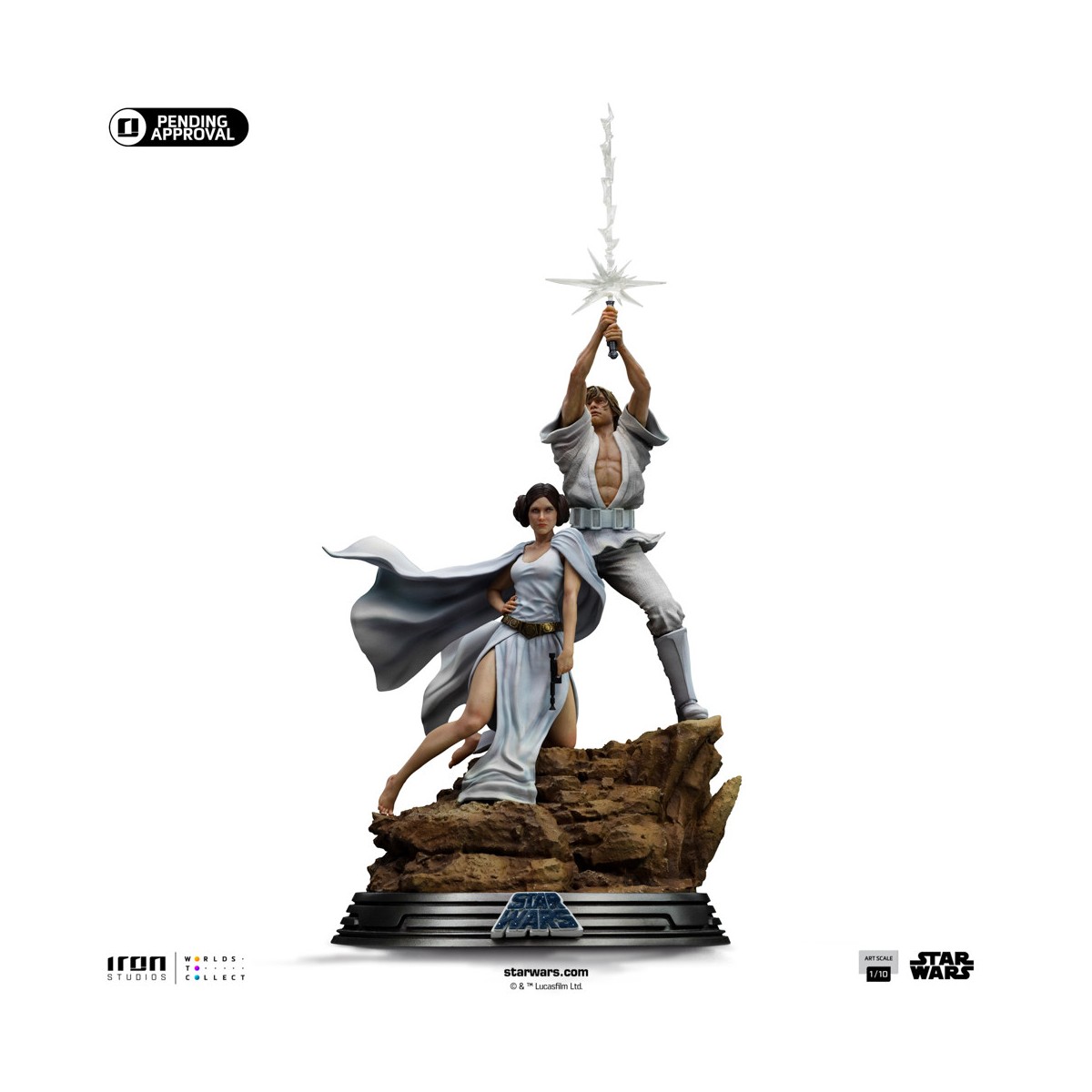 Iron Studios Star Wars - Poster cinematografico di Luke e Leia - Deluxe Art Scale 1/10