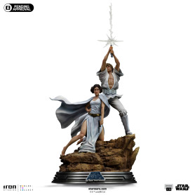 Iron Studios Star Wars - Poster cinematografico di Luke e Leia - Deluxe Art Scale 1/10