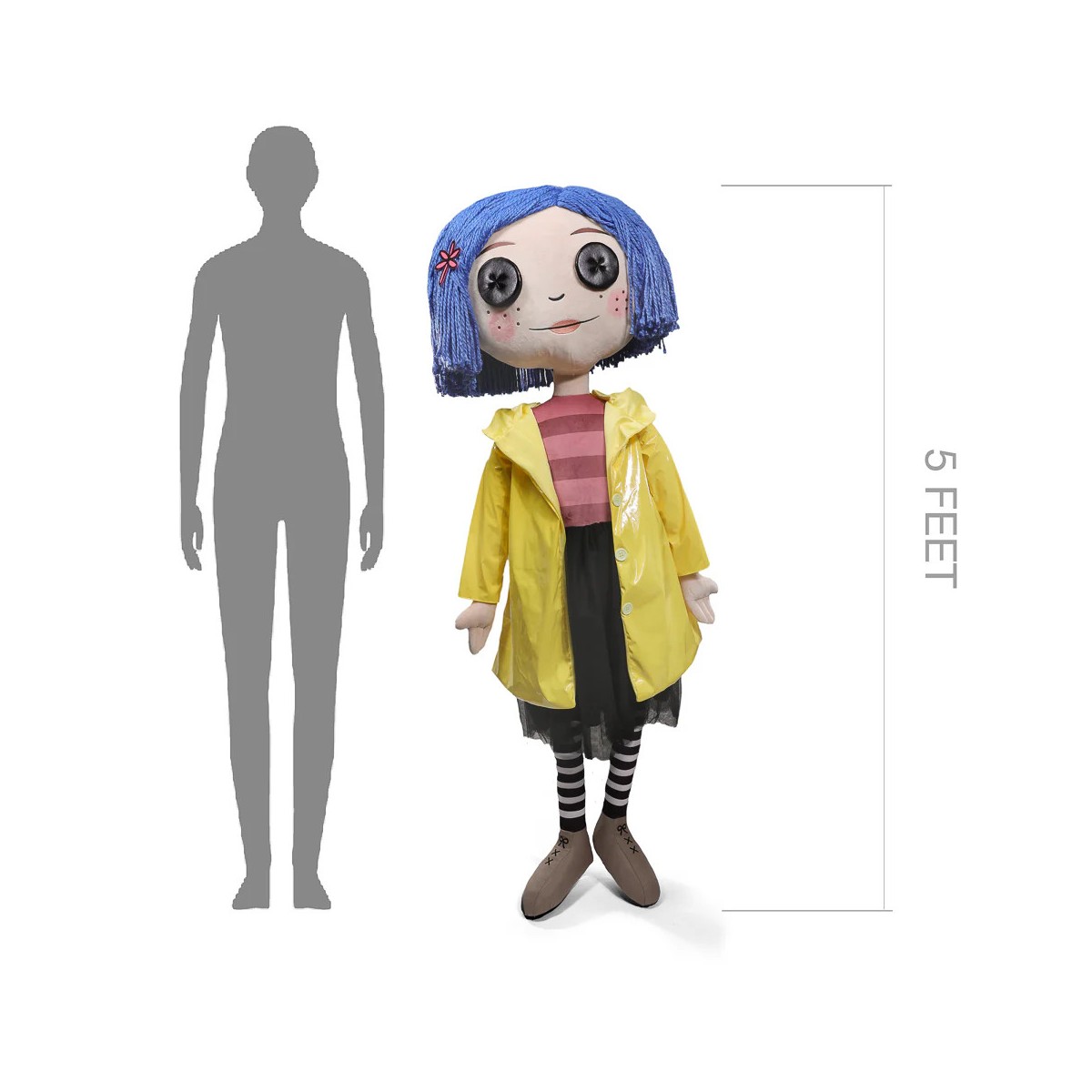 Kidrobot Coraline - Coraline con occhi a bottone - Bambola a grandezza naturale 1/1