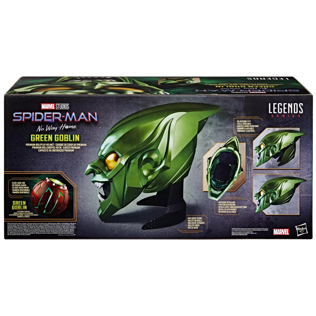 Hasbro - Replica del Casco di Goblin Verde 1/1 - Casco delle Leggende Marvel