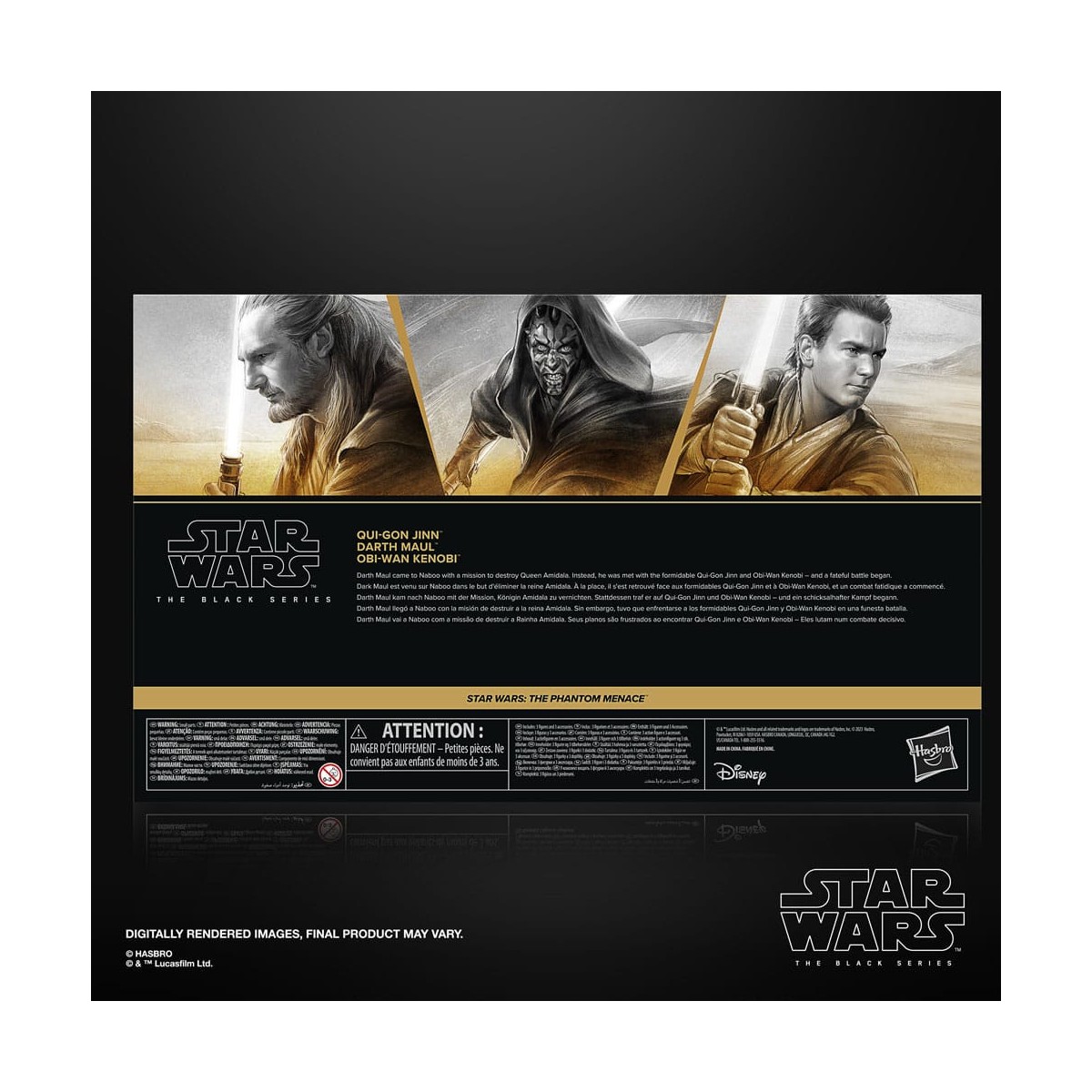 Star Wars Serie Nera - Confezione Qui-Gon Jinn, Darth Maul, Obi-Wan Kenobi Episodio I
