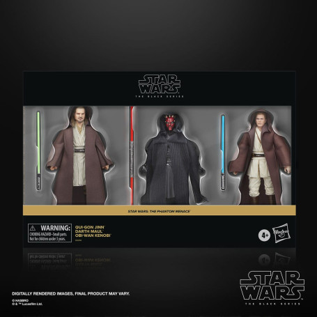 Star Wars Serie Nera - Confezione Qui-Gon Jinn, Darth Maul, Obi-Wan Kenobi Episodio I