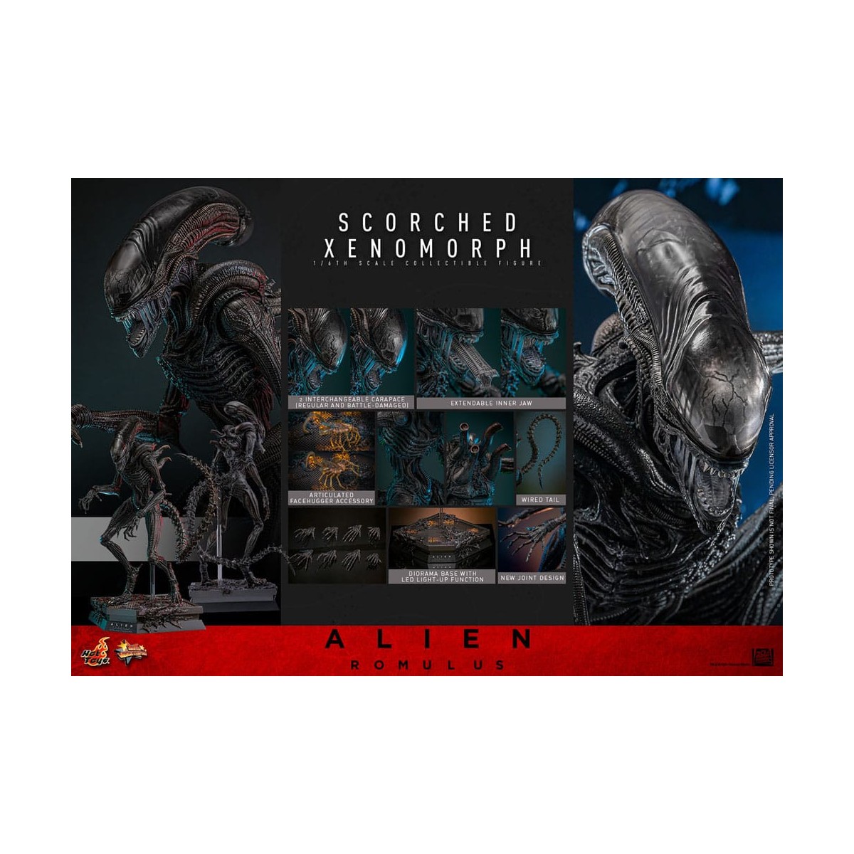 Hot Toys - Alien Romulus - Xenomorfo bruciato MMS 1/6