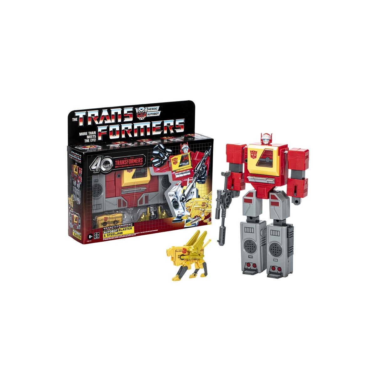 Hasbro - Transformers Retro 40° anniversario G1 - Autobot Blaster e Steeljaw