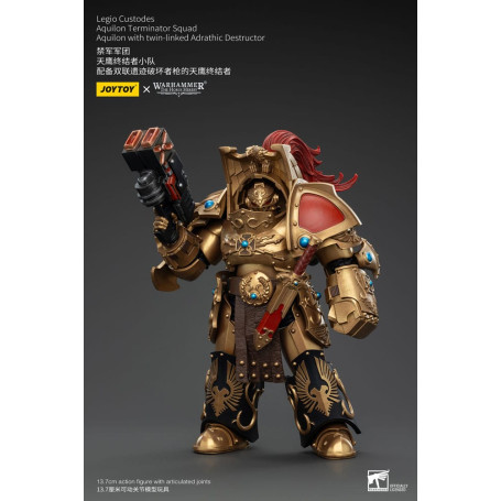 JoyToy Space Marines - Legio Custodes Aquilon Terminator Squad - Aquilon con Adrathic Destructor collegato a doppio filo