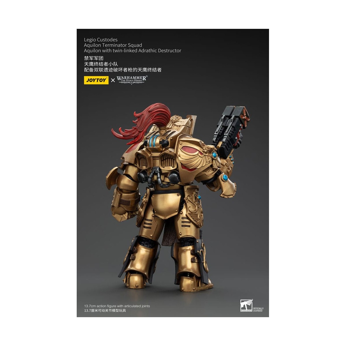 JoyToy Space Marines - Legio Custodes Aquilon Terminator Squad - Aquilon con Adrathic Destructor collegato a doppio filo