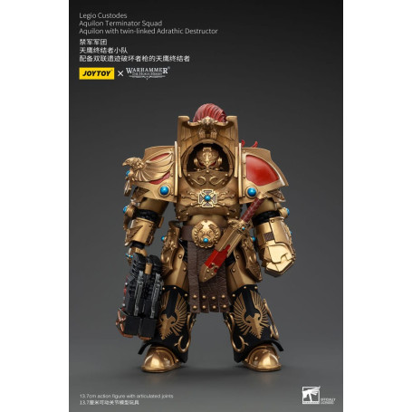 JoyToy Space Marines - Legio Custodes Aquilon Terminator Squad - Aquilon con Adrathic Destructor collegato a doppio filo
