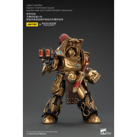 JoyToy Space Marines - Legio Custodes Aquilon Terminator Squad - Aquilon con Adrathic Destructor collegato a doppio filo
