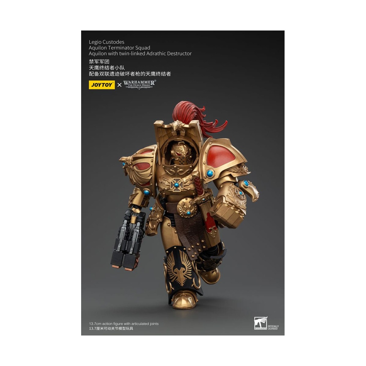 JoyToy Space Marines - Legio Custodes Aquilon Terminator Squad - Aquilon con Adrathic Destructor collegato a doppio filo