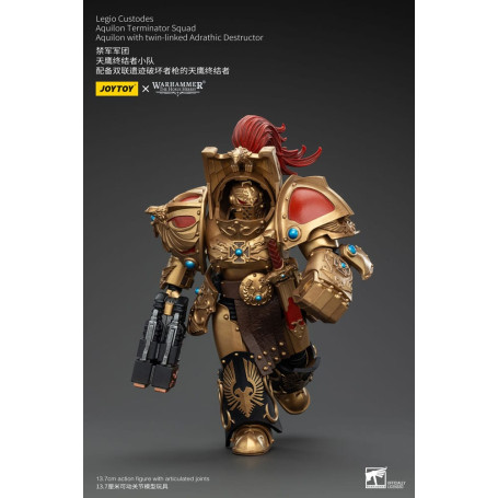 JoyToy Space Marines - Legio Custodes Aquilon Terminator Squad - Aquilon con Adrathic Destructor collegato a doppio filo