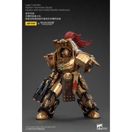 JoyToy Space Marines - Legio Custodes Aquilon Terminator Squad - Aquilon con Adrathic Destructor collegato a doppio filo