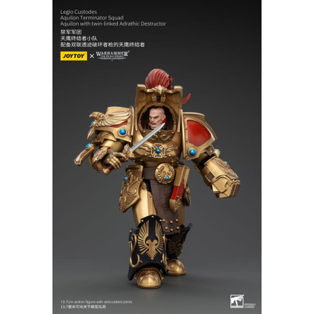JoyToy Space Marines - Legio Custodes Aquilon Terminator Squad - Aquilon con Adrathic Destructor collegato a doppio filo
