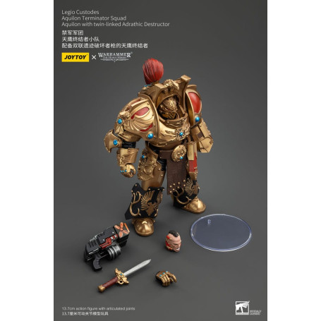 JoyToy Space Marines - Legio Custodes Aquilon Terminator Squad - Aquilon con Adrathic Destructor collegato a doppio filo