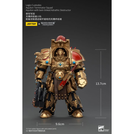 JoyToy Space Marines - Legio Custodes Aquilon Terminator Squad - Aquilon con Adrathic Destructor collegato a doppio filo