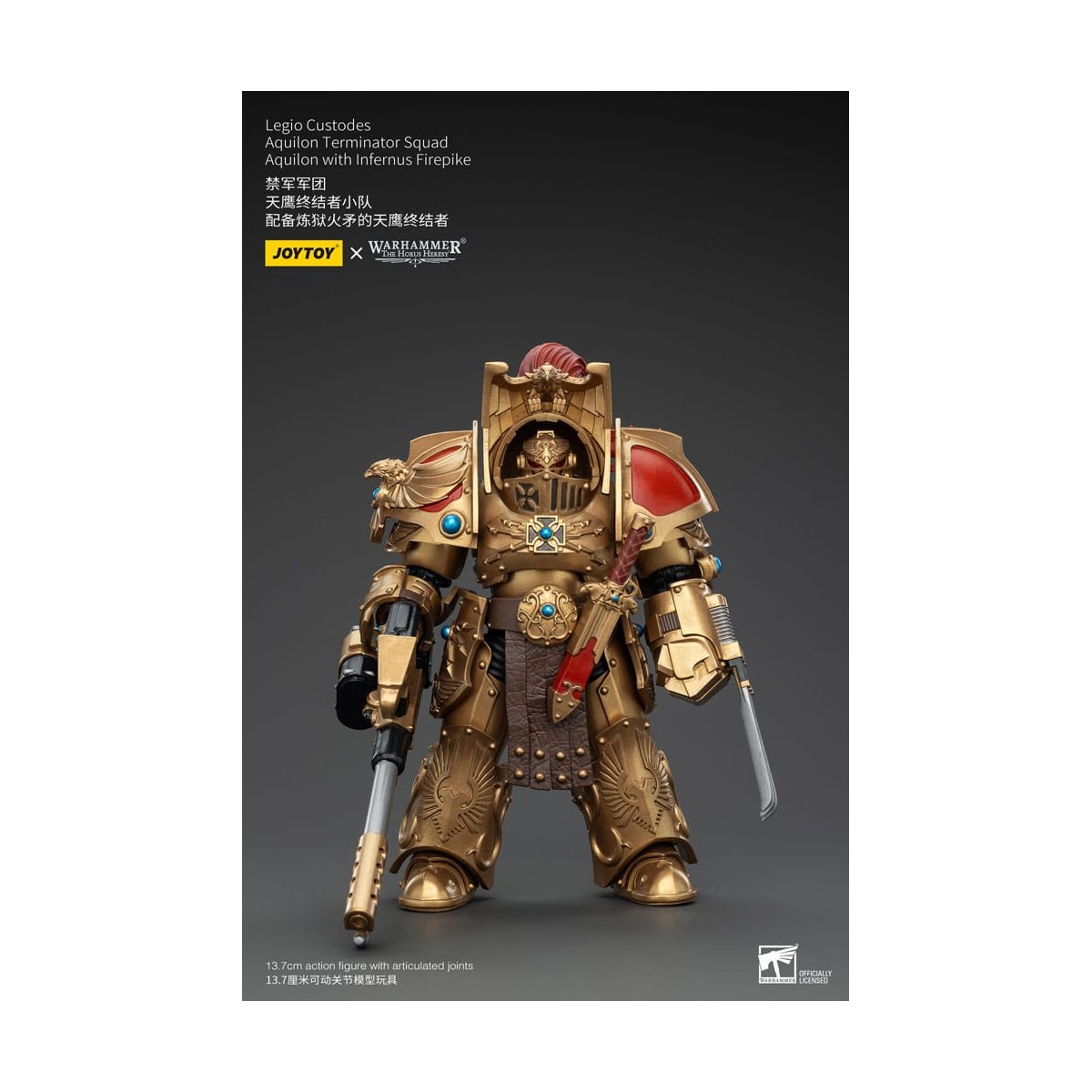 JoyToy Space Marines - Legio Custodes Aquilon Squadra Terminator - Aquilon con Infernus Firepike