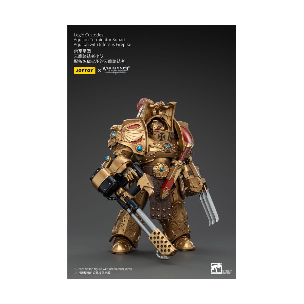 JoyToy Space Marines - Legio Custodes Aquilon Squadra Terminator - Aquilon con Infernus Firepike