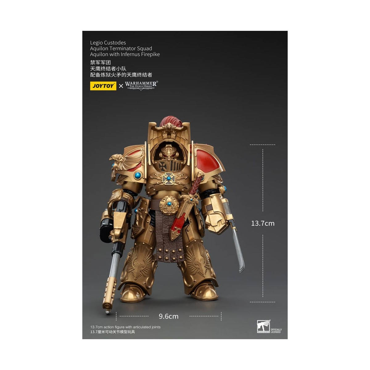 JoyToy Space Marines - Legio Custodes Aquilon Squadra Terminator - Aquilon con Infernus Firepike