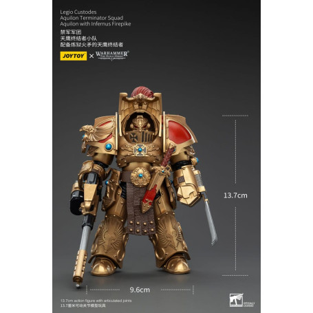 JoyToy Space Marines - Legio Custodes Aquilon Squadra Terminator - Aquilon con Infernus Firepike