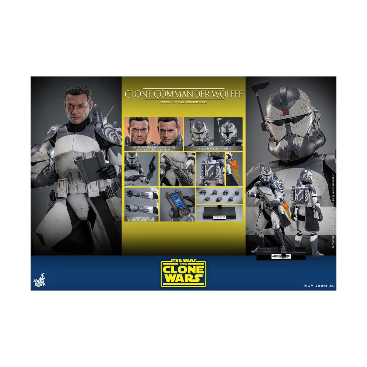 Hot Toys Star Wars - Comandante clone Wolffe - The Clone Wars 1/6