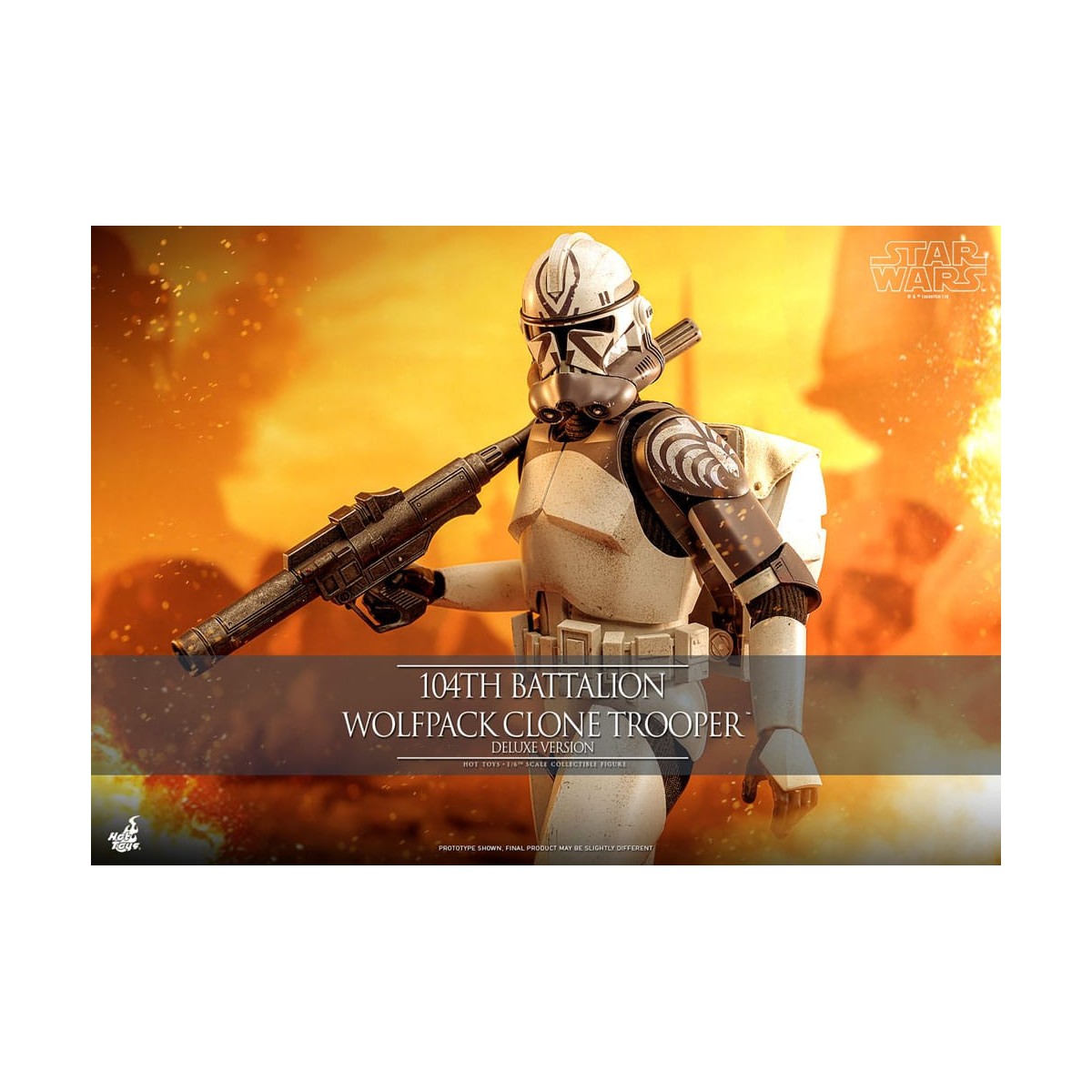 Hot Toys Star Wars - 104° Battaglione Wolfpack Clone Trooper Versione Deluxe - The Clone Wars 1/6
