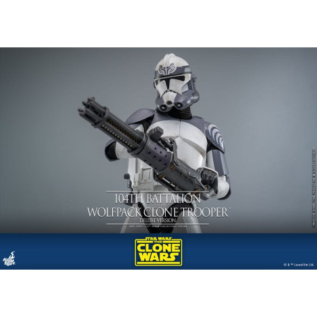 Hot Toys Star Wars - 104° Battaglione Wolfpack Clone Trooper Versione Deluxe - The Clone Wars 1/6