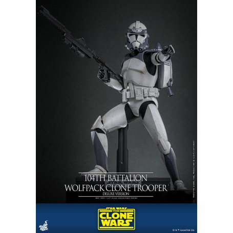 Hot Toys Star Wars - 104° Battaglione Wolfpack Clone Trooper Versione Deluxe - The Clone Wars 1/6