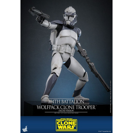 Hot Toys Star Wars - 104° Battaglione Wolfpack Clone Trooper Versione Deluxe - The Clone Wars 1/6