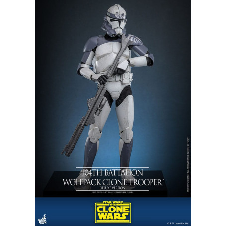 Hot Toys Star Wars - 104° Battaglione Wolfpack Clone Trooper Versione Deluxe - The Clone Wars 1/6