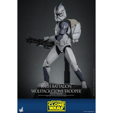 Hot Toys Star Wars - 104° Battaglione Wolfpack Clone Trooper Versione Deluxe - The Clone Wars 1/6