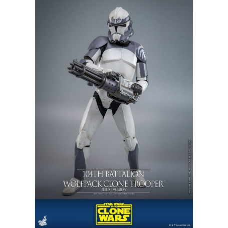 Hot Toys Star Wars - 104° Battaglione Wolfpack Clone Trooper Versione Deluxe - The Clone Wars 1/6