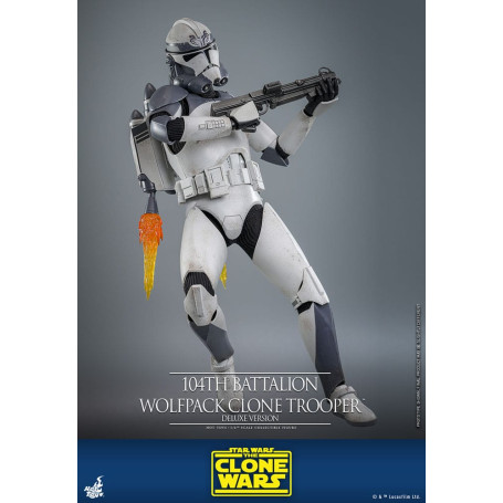 Hot Toys Star Wars - 104° Battaglione Wolfpack Clone Trooper Versione Deluxe - The Clone Wars 1/6
