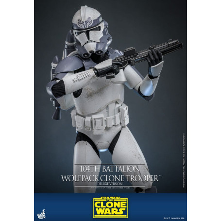 Hot Toys Star Wars - 104° Battaglione Wolfpack Clone Trooper Versione Deluxe - The Clone Wars 1/6