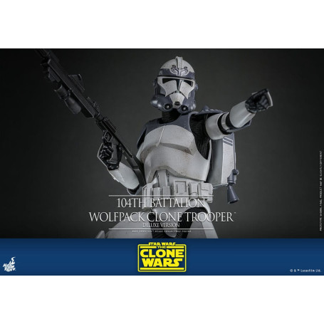 Hot Toys Star Wars - 104° Battaglione Wolfpack Clone Trooper Versione Deluxe - The Clone Wars 1/6