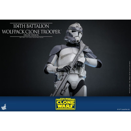 Hot Toys Star Wars - 104° Battaglione Wolfpack Clone Trooper Versione Deluxe - The Clone Wars 1/6