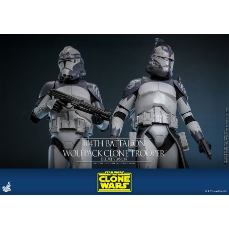 Hot Toys Star Wars - 104° Battaglione Wolfpack Clone Trooper Versione Deluxe - The Clone Wars 1/6
