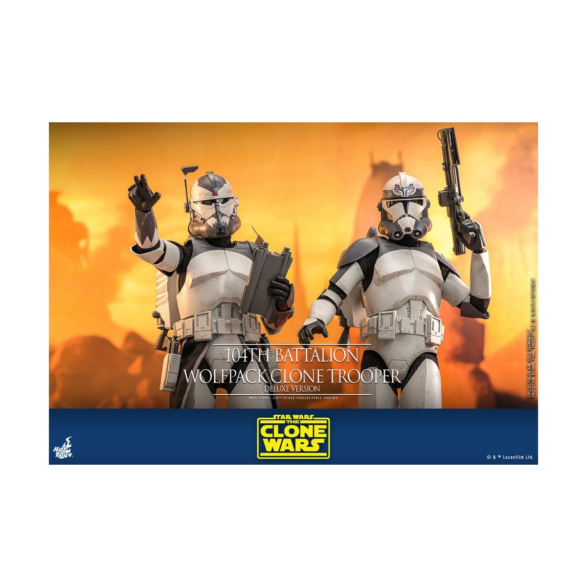 Hot Toys Star Wars - 104° Battaglione Wolfpack Clone Trooper Versione Deluxe - The Clone Wars 1/6