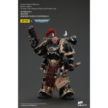 JoyToy Space Marines - Legione Nera - Scelto con pistola al plasma e ascia elettrica 1/18 - Warhammer 40K