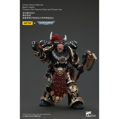 JoyToy Space Marines - Legione Nera - Scelto con pistola al plasma e ascia elettrica 1/18 - Warhammer 40K