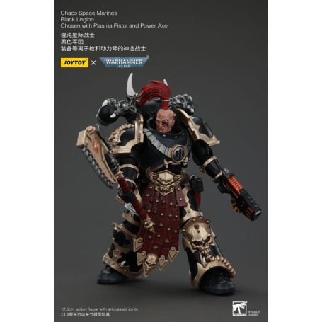 JoyToy Space Marines - Legione Nera - Scelto con pistola al plasma e ascia elettrica 1/18 - Warhammer 40K