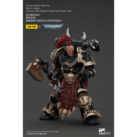 JoyToy Space Marines - Legione Nera - Scelto con pistola al plasma e ascia elettrica 1/18 - Warhammer 40K