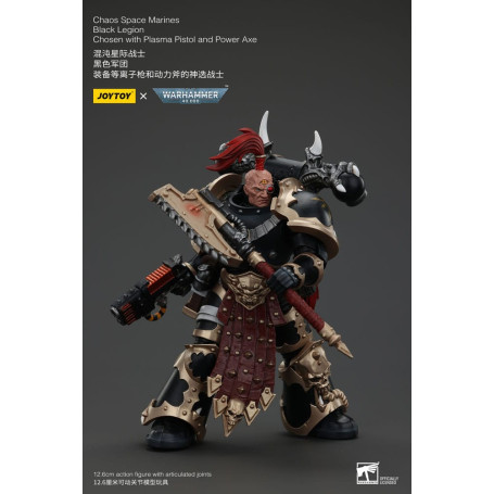 JoyToy Space Marines - Legione Nera - Scelto con pistola al plasma e ascia elettrica 1/18 - Warhammer 40K