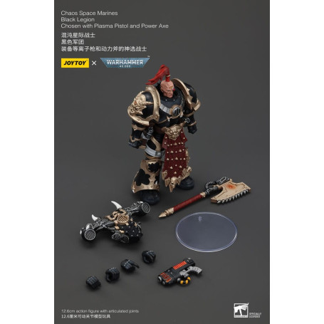 JoyToy Space Marines - Legione Nera - Scelto con pistola al plasma e ascia elettrica 1/18 - Warhammer 40K