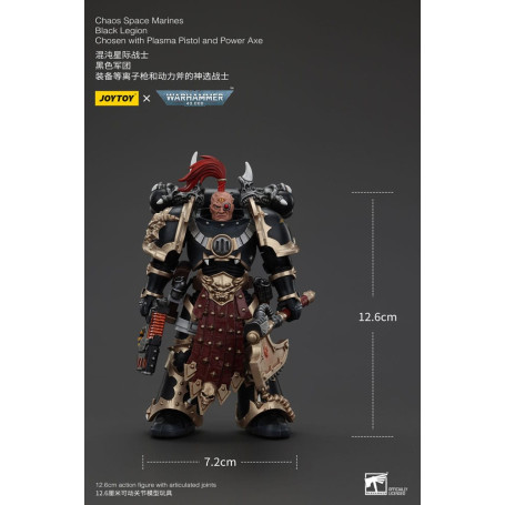 JoyToy Space Marines - Legione Nera - Scelto con pistola al plasma e ascia elettrica 1/18 - Warhammer 40K