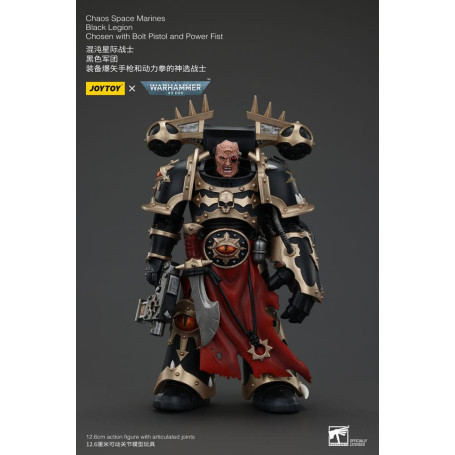 JoyToy Space Marine - Legione Nera - Scelto con Pistola Bolt e Pugno di Potere 1/18 - Warhammer 40K