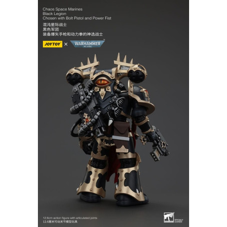 JoyToy Space Marine - Legione Nera - Scelto con Pistola Bolt e Pugno di Potere 1/18 - Warhammer 40K
