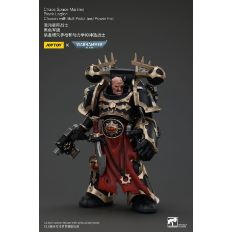 JoyToy Space Marine - Legione Nera - Scelto con Pistola Bolt e Pugno di Potere 1/18 - Warhammer 40K