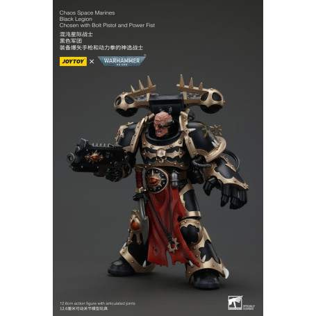 JoyToy Space Marine - Legione Nera - Scelto con Pistola Bolt e Pugno di Potere 1/18 - Warhammer 40K