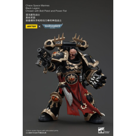 JoyToy Space Marine - Legione Nera - Scelto con Pistola Bolt e Pugno di Potere 1/18 - Warhammer 40K