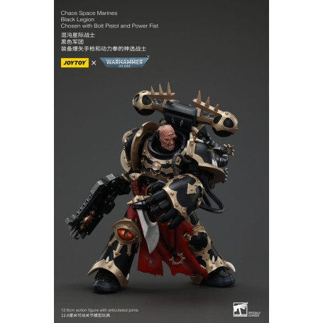 JoyToy Space Marine - Legione Nera - Scelto con Pistola Bolt e Pugno di Potere 1/18 - Warhammer 40K